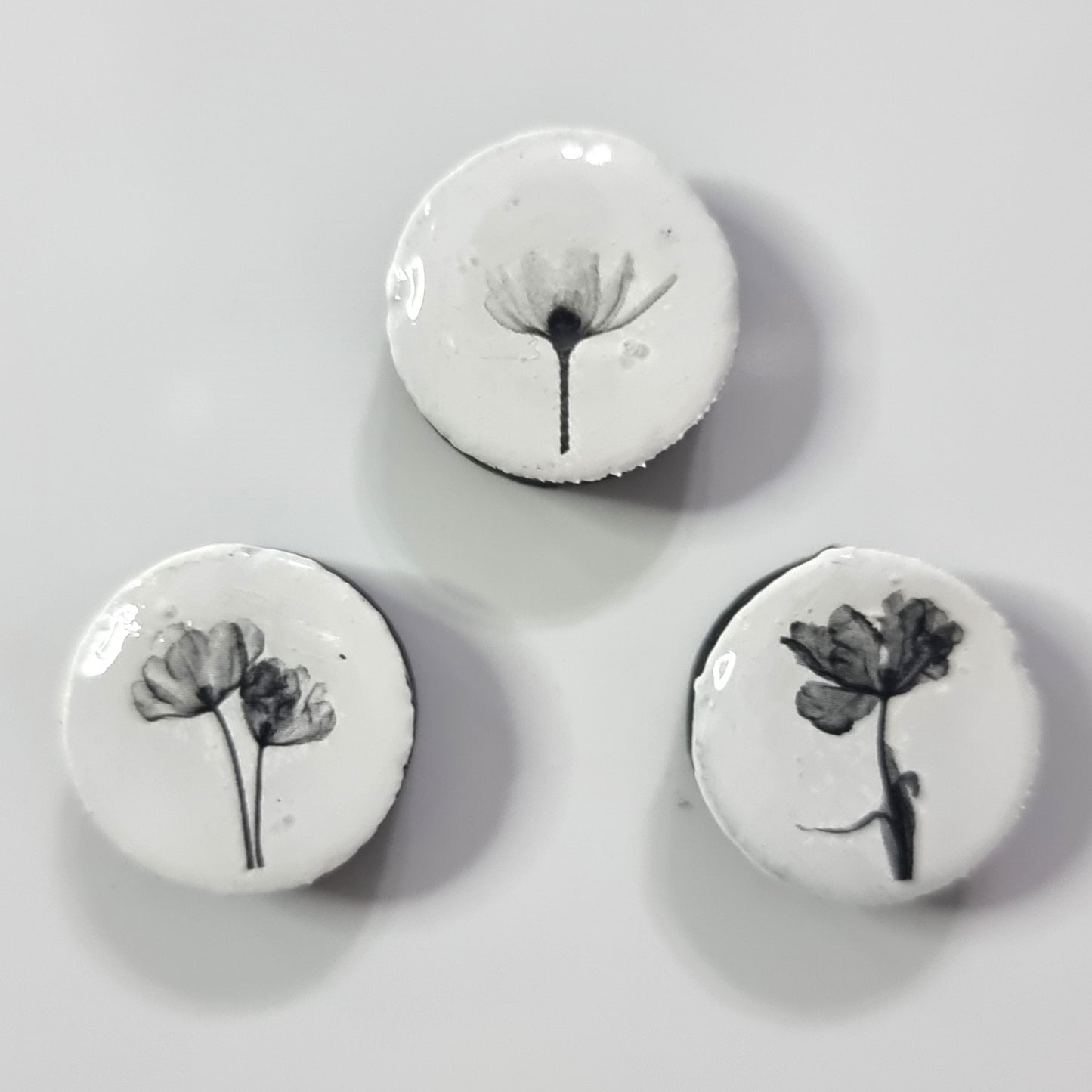 Set of 3 magnets- flowers 3