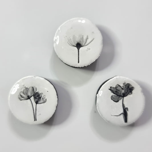 Set of 3 magnets- flowers 3