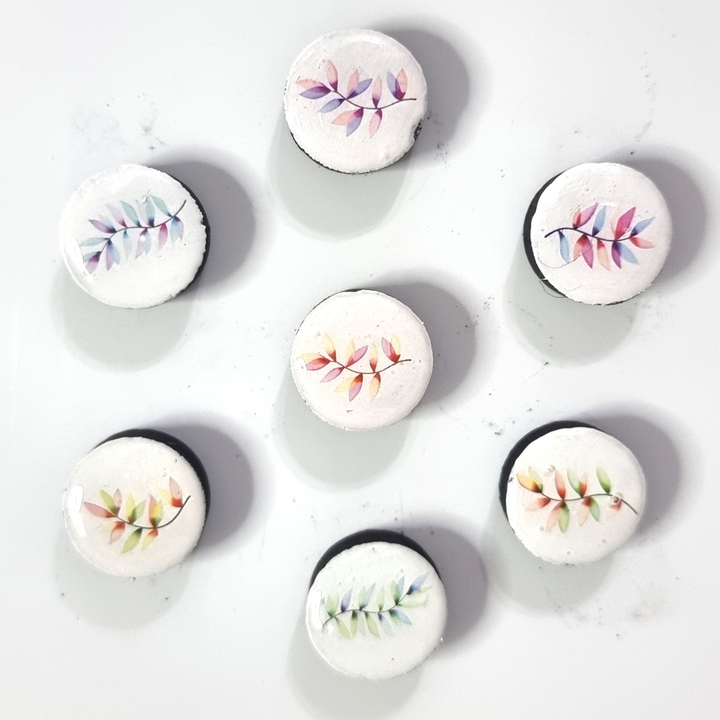 Set of 7 magnets- leaves