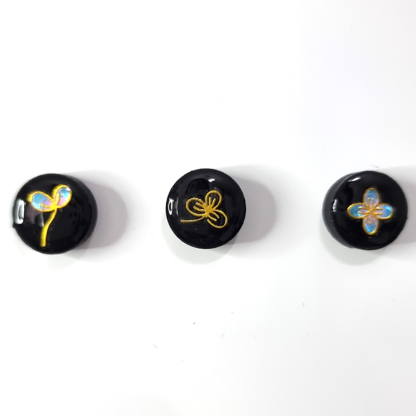 Set of 3 magnets- gold plants