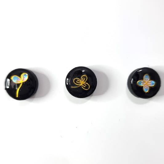 Set of 3 magnets- gold plants
