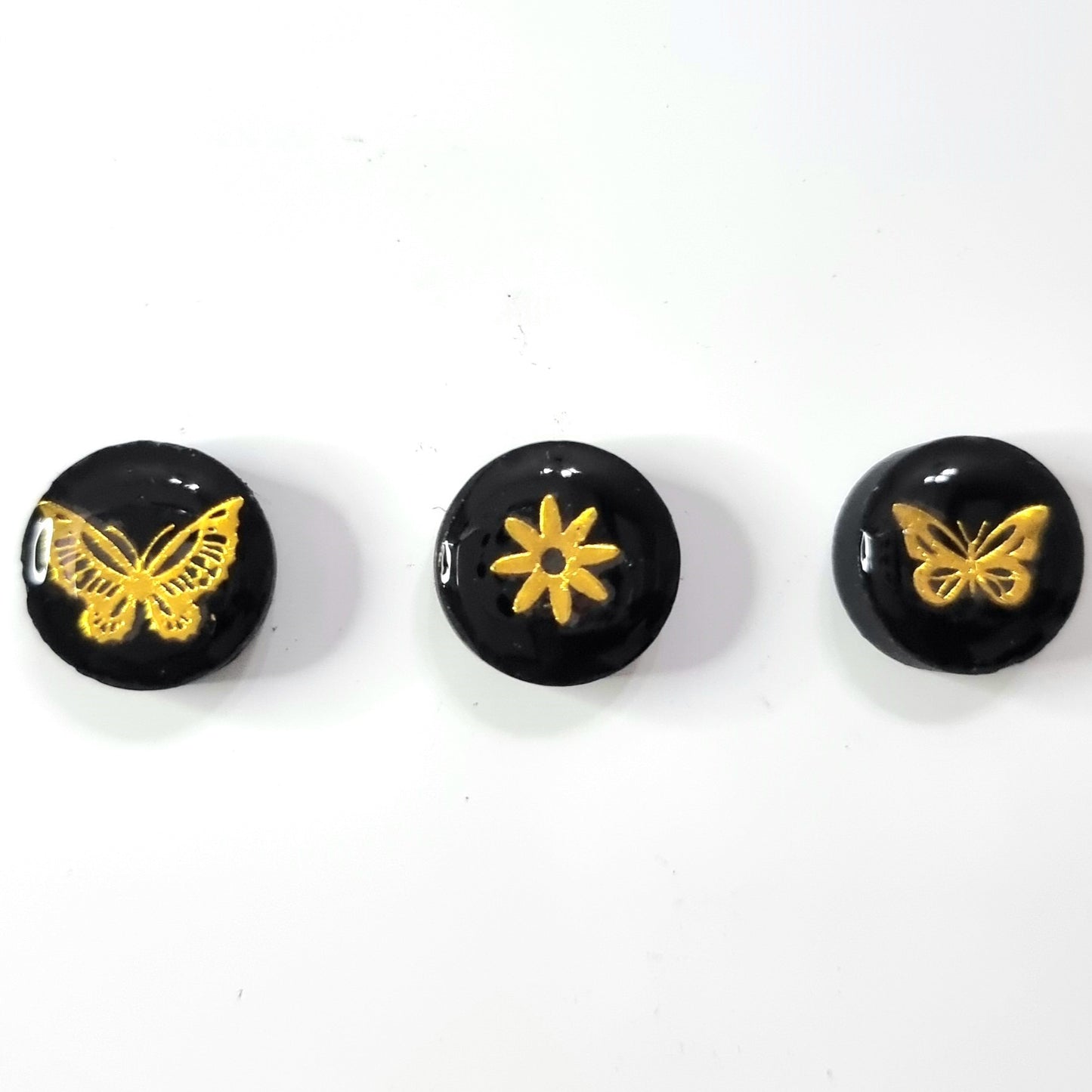 Set of 3 magnets- gold butterflies