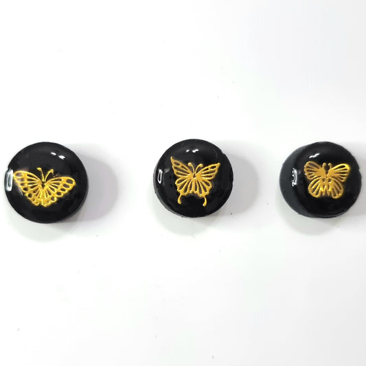 Set of 3 magnets- gold butterflies 3