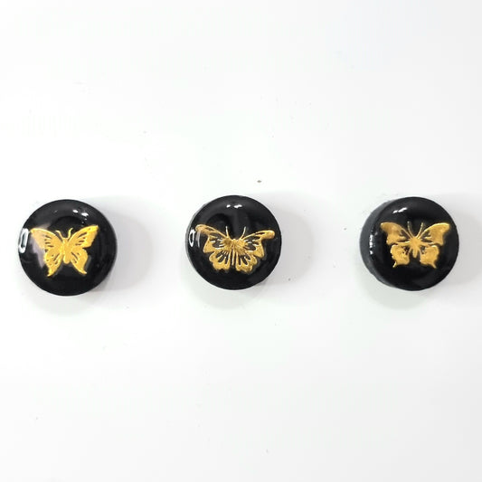 Set of 3 magnets- gold butterflies 2