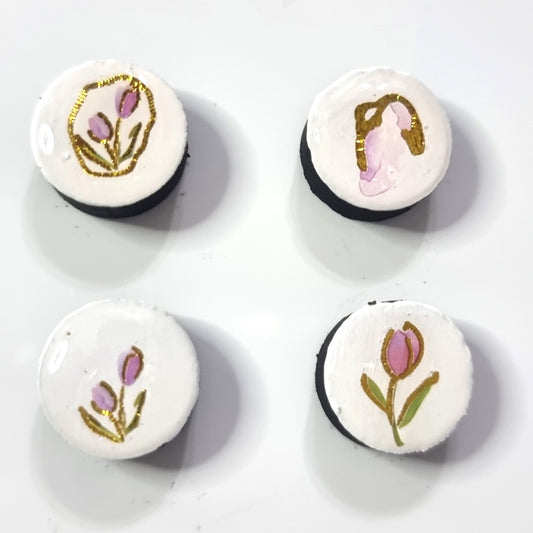 Set of 4 magnets- flowers 5