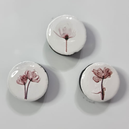Set of 3 magnets- flowers 4