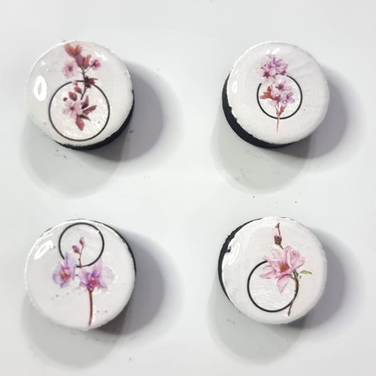 Set of 4 magnets- flowers