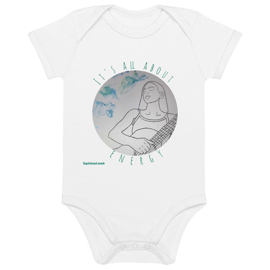 Logo on baby bodysuit