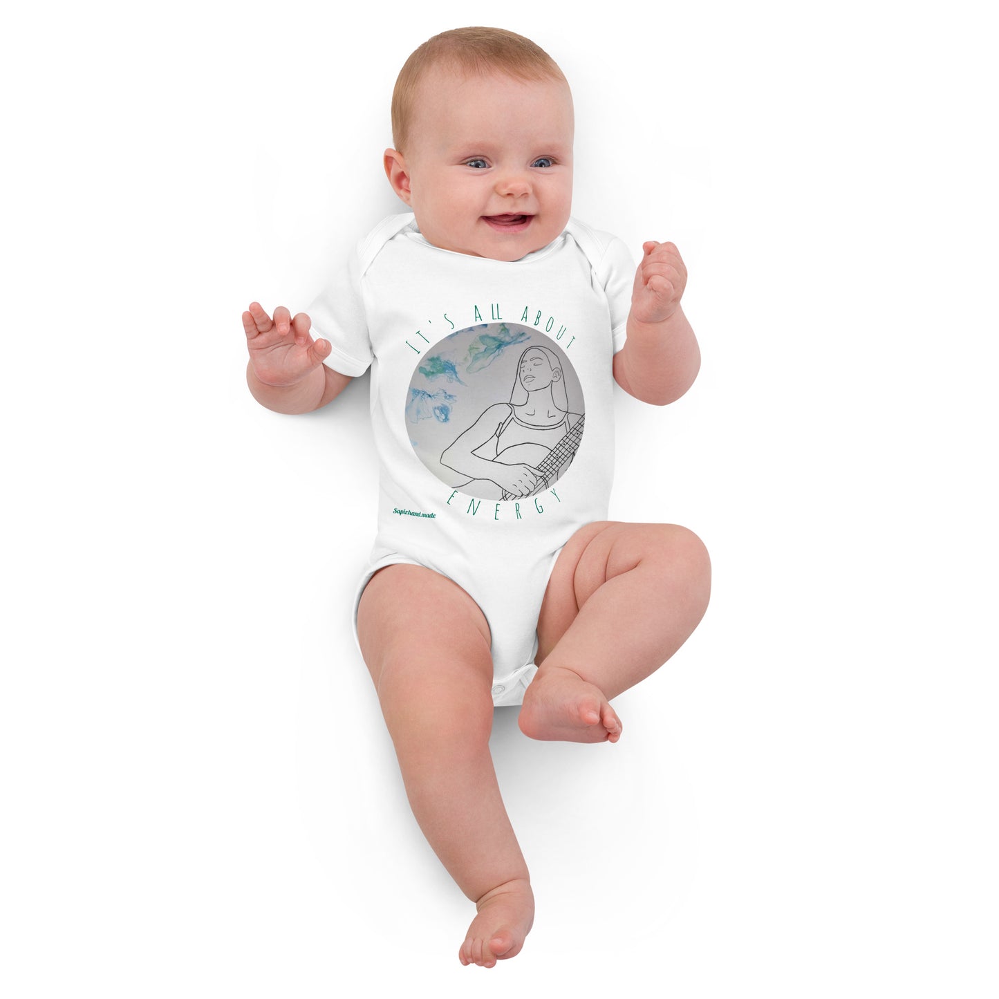 Logo on baby bodysuit