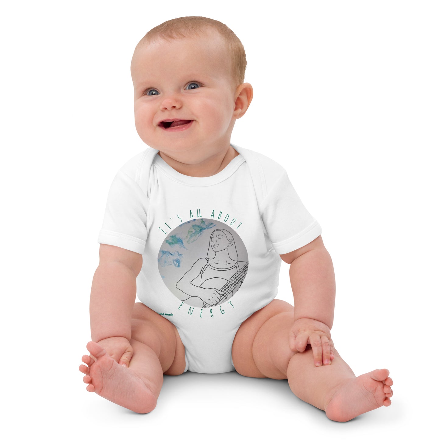 Logo on baby bodysuit
