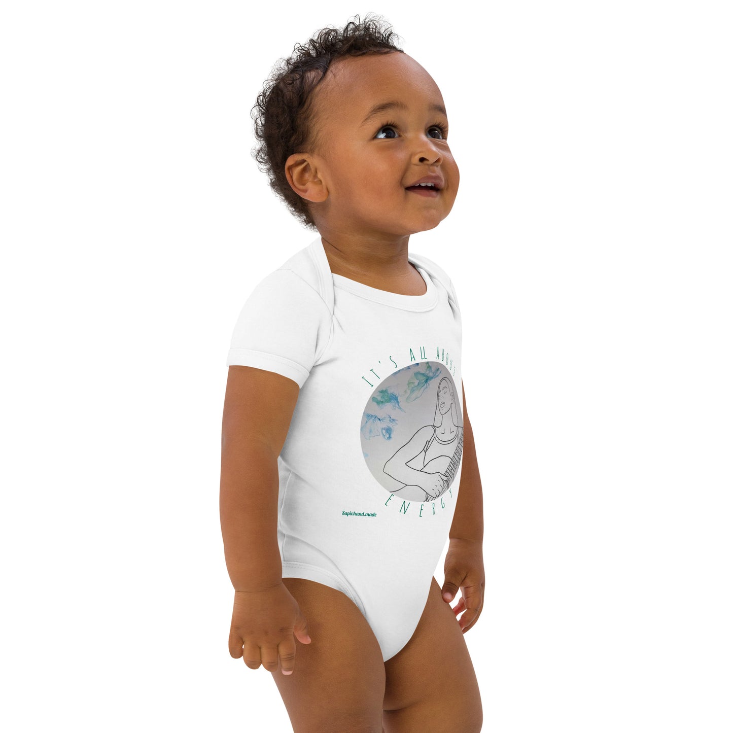 Logo on baby bodysuit