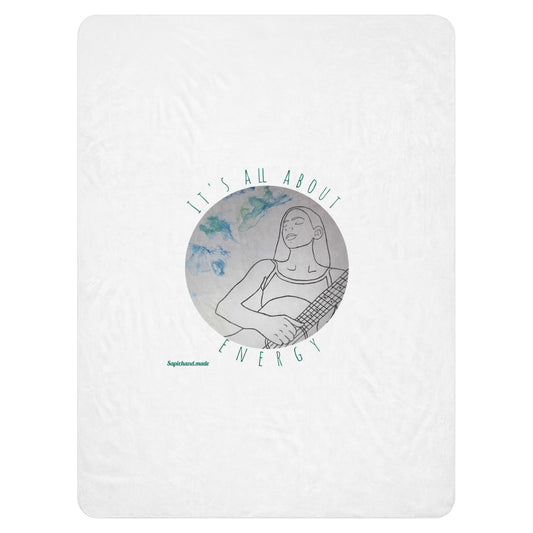 Logo on Sherpa blanket 60"X80"