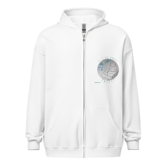Logo on Unisex zip hoodie S-3XL